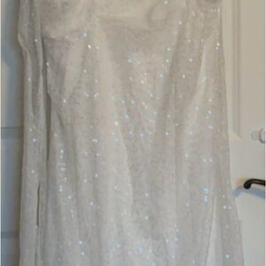 White Sequin wedding dress with detachable veil